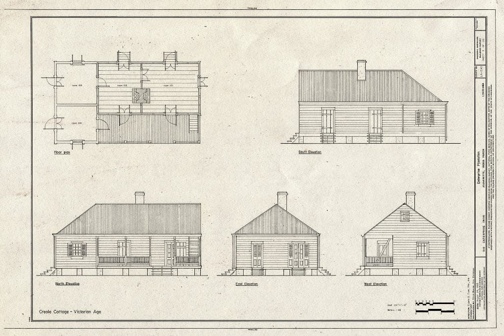 Blueprint HABS LA,23-Jean,1- (Sheet 5 of 10) - Enterprise Plantation, 3119 Enterprise Drive, Jeanerette, Iberia Parish, LA