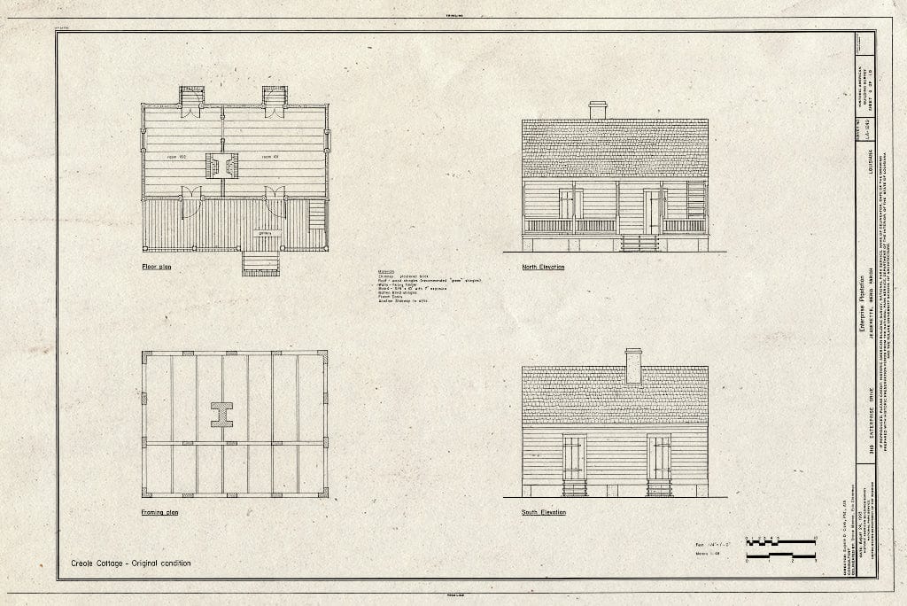 Blueprint HABS LA,23-Jean,1- (Sheet 6 of 10) - Enterprise Plantation, 3119 Enterprise Drive, Jeanerette, Iberia Parish, LA