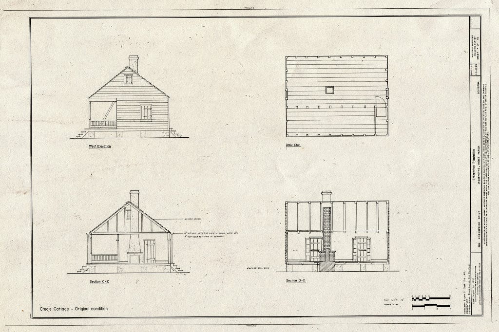 Blueprint HABS LA,23-Jean,1- (Sheet 7 of 10) - Enterprise Plantation, 3119 Enterprise Drive, Jeanerette, Iberia Parish, LA