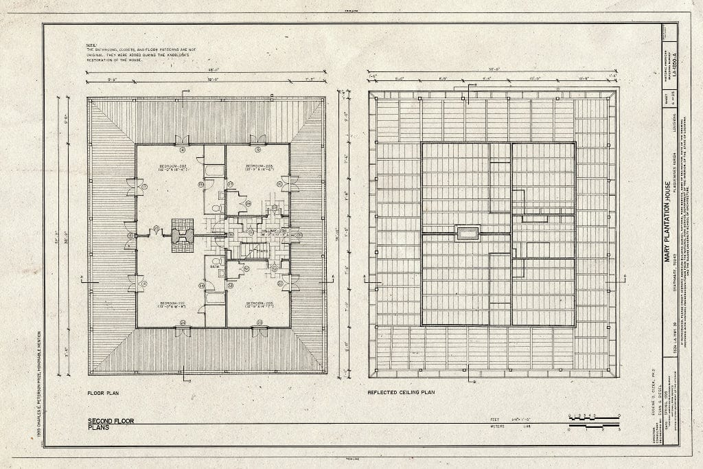 Blueprint HABS LA,38-BRAI,1A- (Sheet 6 of 25) - Mary Plantation, House, 5539 State Highway 39, Braithwaite, Plaquemines Parish, LA