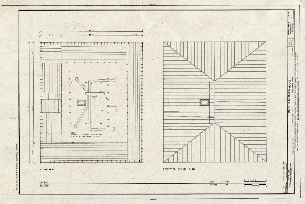 Blueprint HABS LA,38-BRAI,1A- (Sheet 7 of 25) - Mary Plantation, House, 5539 State Highway 39, Braithwaite, Plaquemines Parish, LA