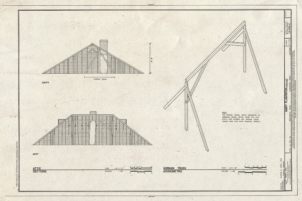 Blueprint HABS LA,38-BRAI,1A- (Sheet 8 of 25) - Mary Plantation, House, 5539 State Highway 39, Braithwaite, Plaquemines Parish, LA