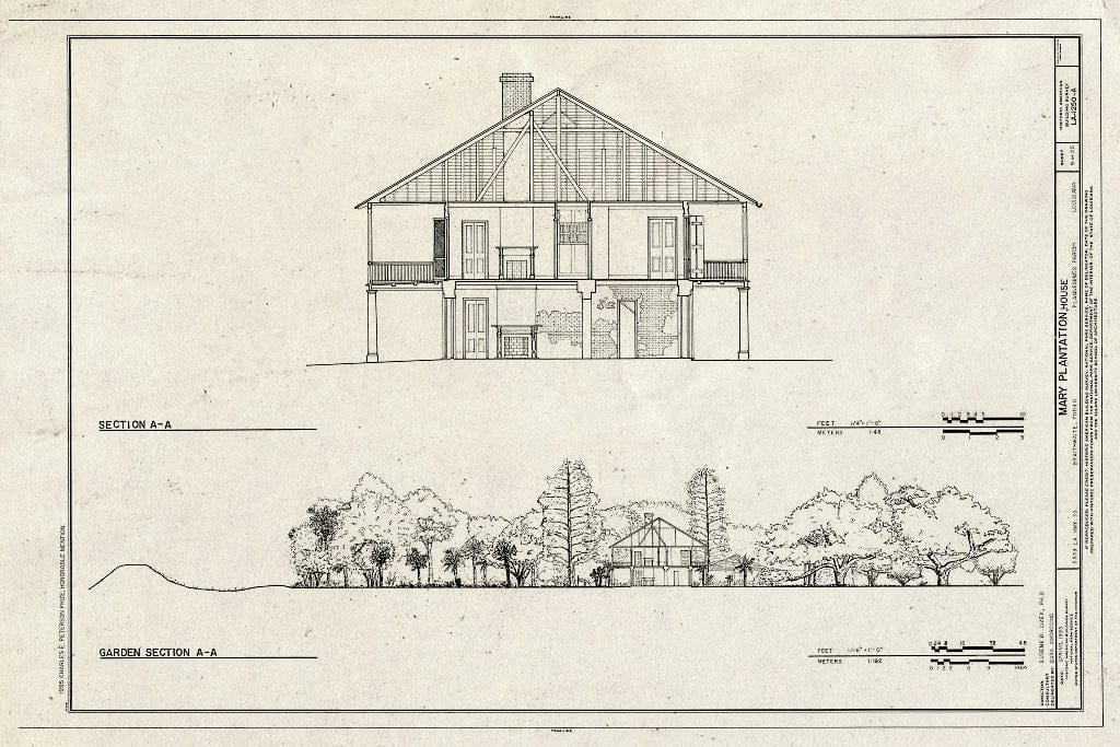 Blueprint HABS LA,38-BRAI,1A- (Sheet 9 of 25) - Mary Plantation, House, 5539 State Highway 39, Braithwaite, Plaquemines Parish, LA