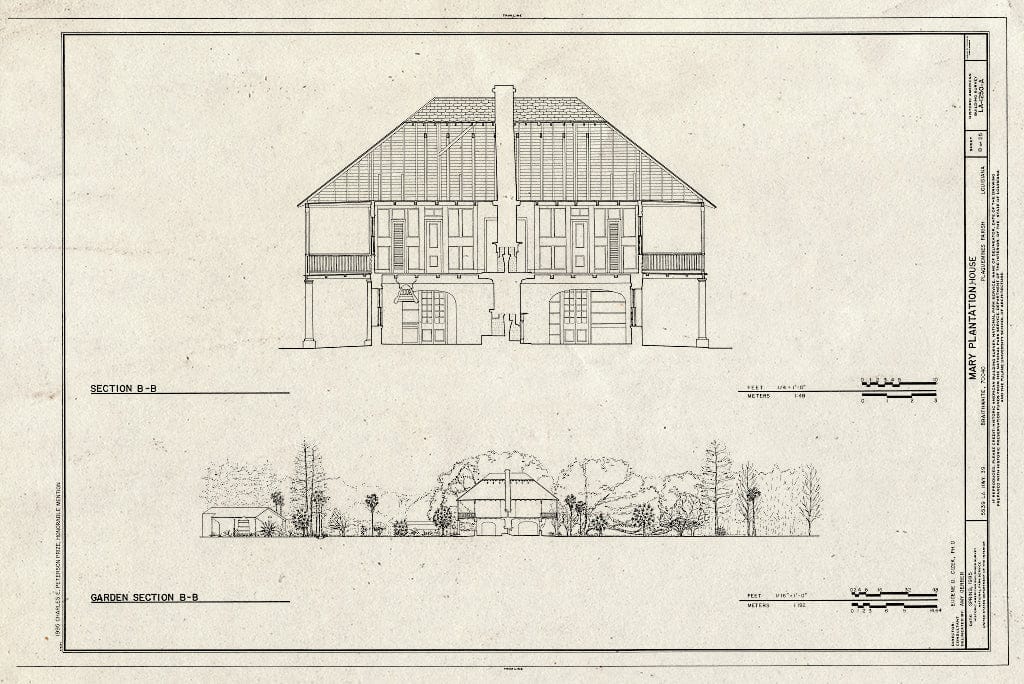 Blueprint HABS LA,38-BRAI,1A- (Sheet 10 of 25) - Mary Plantation, House, 5539 State Highway 39, Braithwaite, Plaquemines Parish, LA