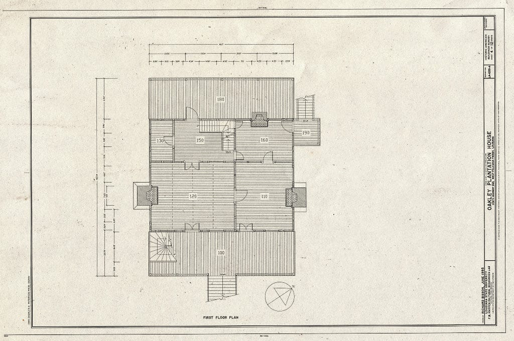 Blueprint HABS LA,63-SFRAN.V,2- (Sheet 4 of 12) - Oakley Plantation, House, State Highway 965, Saint Francisville, West Feliciana Parish, LA
