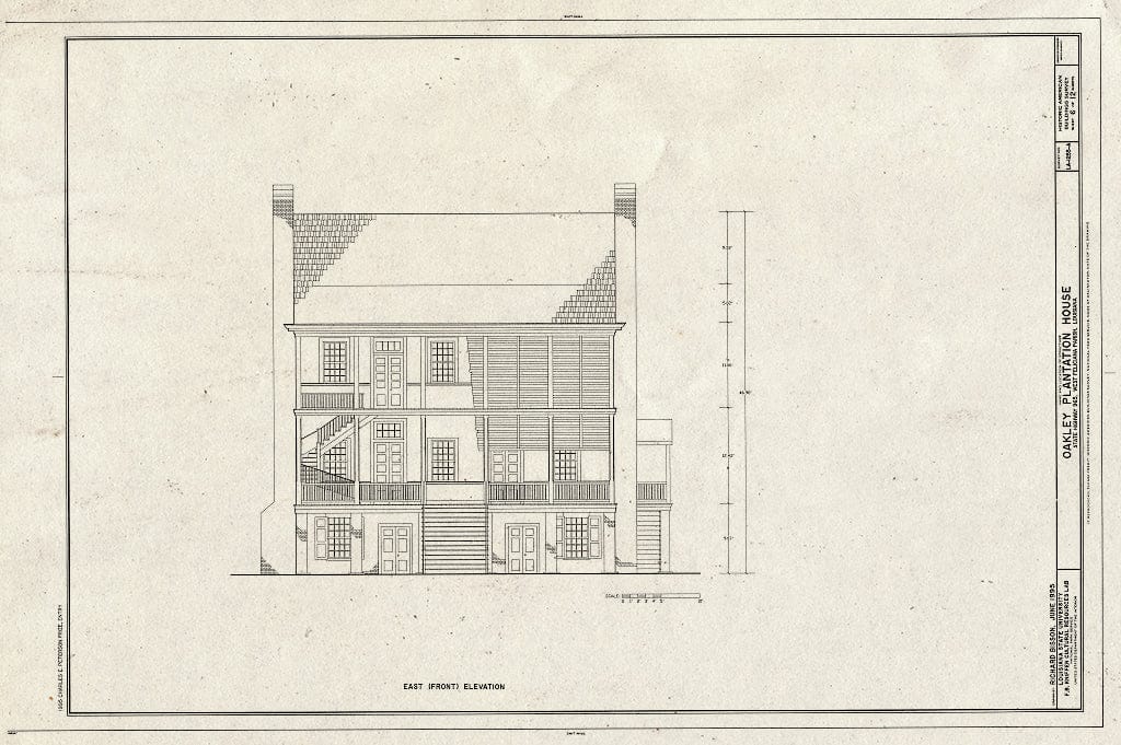 Blueprint HABS LA,63-SFRAN.V,2- (Sheet 6 of 12) - Oakley Plantation, House, State Highway 965, Saint Francisville, West Feliciana Parish, LA