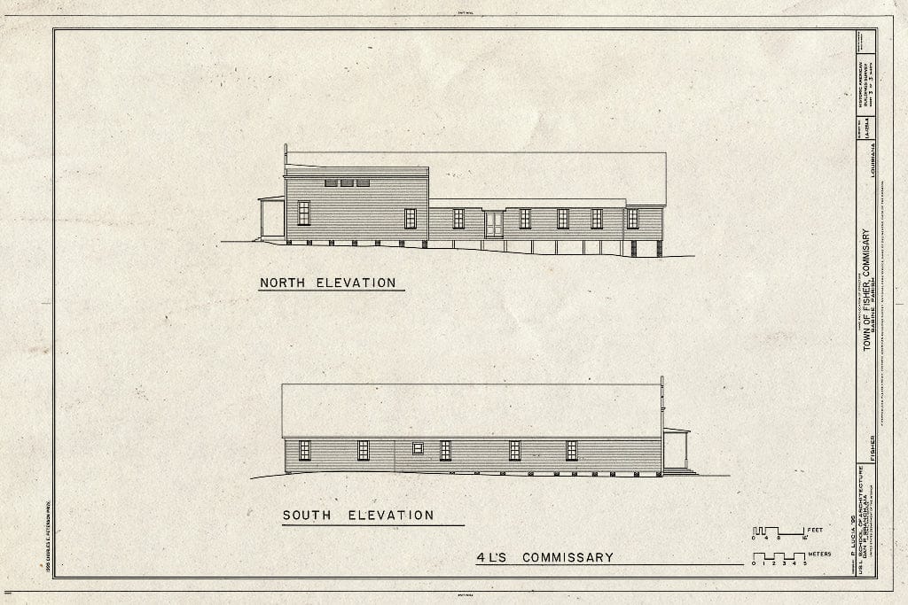 Blueprint HABS LA,43-Fish,1A- (Sheet 3 of 3) - Town of Fisher, Commissary, U.S. Highway 171, Fisher, Sabine Parish, LA