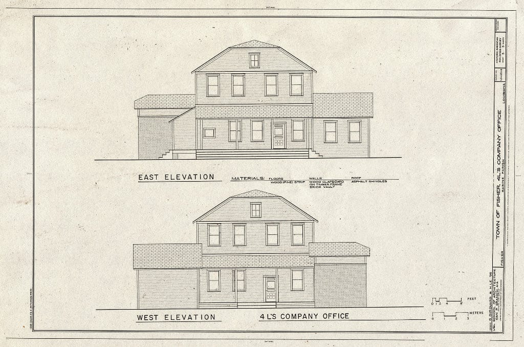 Blueprint HABS LA,43-Fish,1B- (Sheet 5 of 5) - Town of Fisher, 4-L's Company Office, U.S. Highway 171, Fisher, Sabine Parish, LA