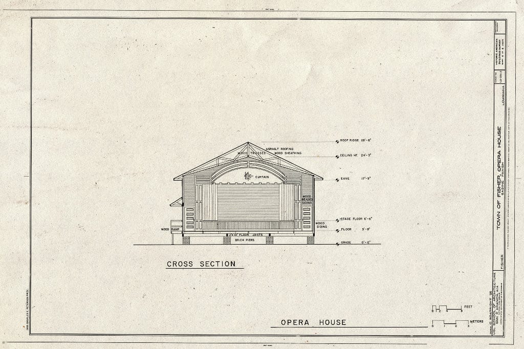 Blueprint HABS LA,43-Fish,1C- (Sheet 4 of 4) - Town of Fisher, Opera House, U.S. Highway 171, Fisher, Sabine Parish, LA