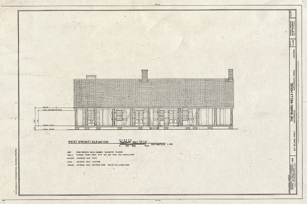 Blueprint HABS LA,35-Natch,9- (Sheet 5 of 13) - Buard-Wells House, 607 Williams Avenue, Natchitoches, Natchitoches Parish, LA