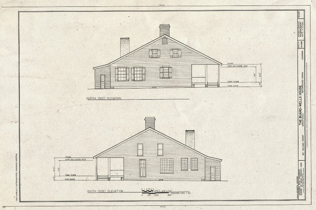 Blueprint HABS LA,35-Natch,9- (Sheet 6 of 13) - Buard-Wells House, 607 Williams Avenue, Natchitoches, Natchitoches Parish, LA