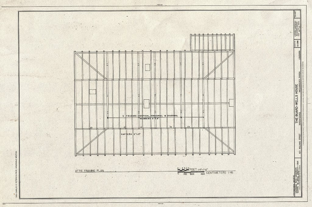 Blueprint HABS LA,35-Natch,9- (Sheet 10 of 13) - Buard-Wells House, 607 Williams Avenue, Natchitoches, Natchitoches Parish, LA