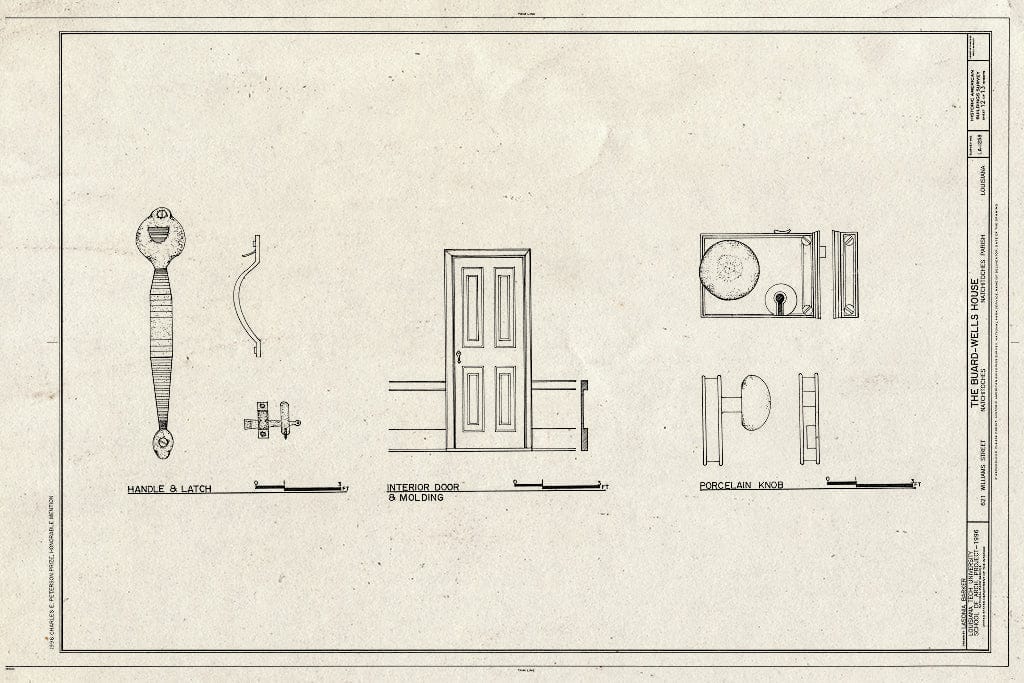 Blueprint HABS LA,35-Natch,9- (Sheet 12 of 13) - Buard-Wells House, 607 Williams Avenue, Natchitoches, Natchitoches Parish, LA