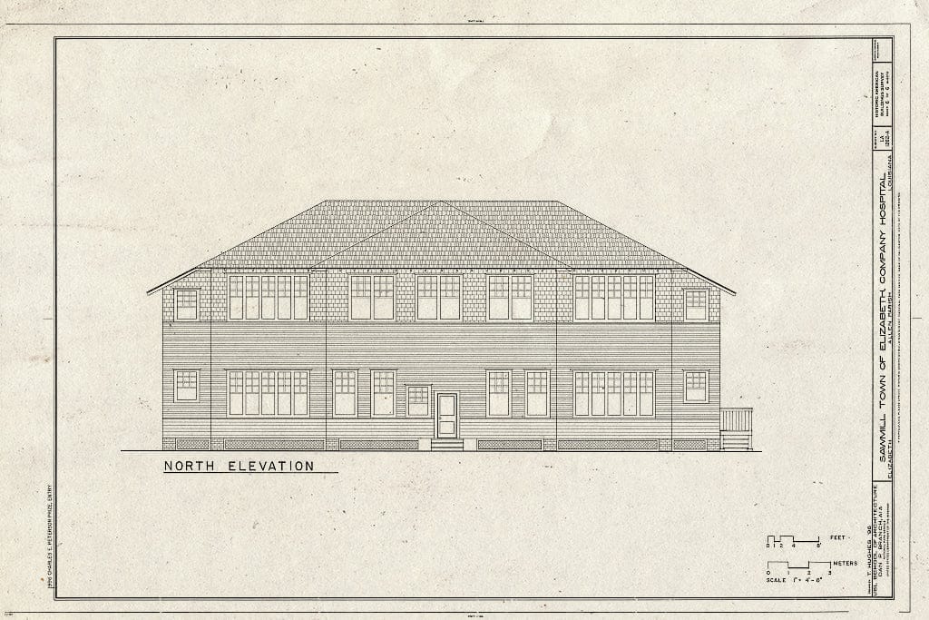 Blueprint HABS LA,2-Eliz,1A- (Sheet 6 of 6) - Sawmill Town of Elizabeth, Company Hospital, Elizabeth, Allen Parish, LA