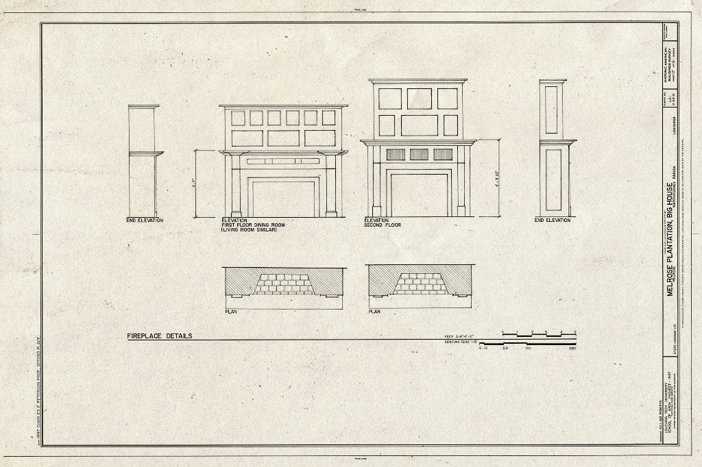 Blueprint HABS LA,35-MELRO,1D- (Sheet 17 of 19) - Melrose Plantation, Big House, State Highway 119, Melrose, Natchitoches Parish, LA