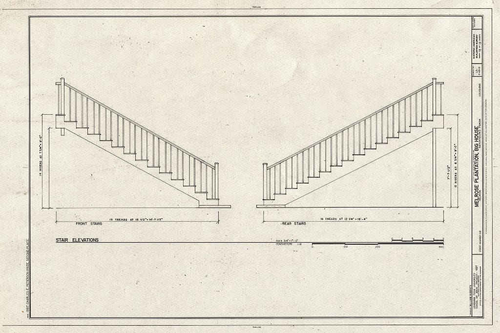 Blueprint HABS LA,35-MELRO,1D- (Sheet 18 of 19) - Melrose Plantation, Big House, State Highway 119, Melrose, Natchitoches Parish, LA
