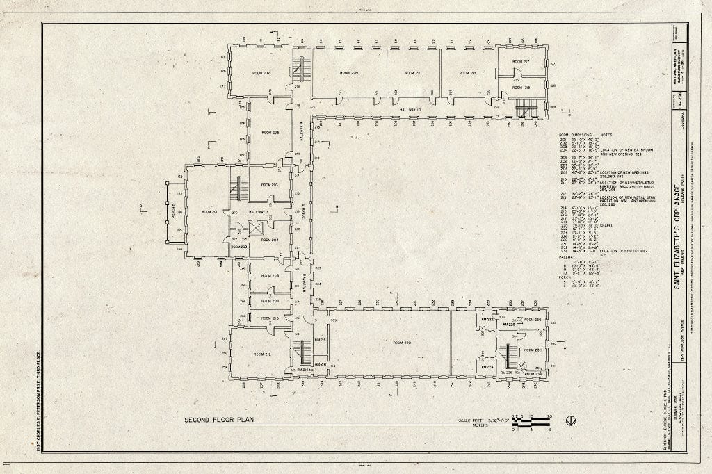 Blueprint HABS LA,36-NEWOR,106- (Sheet 4 of 35) - St. Elizabeth's Orphanage, 1314 Napoleon Avenue, New Orleans, Orleans Parish, LA