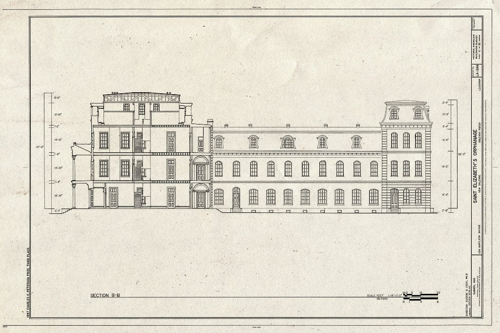 Blueprint HABS LA,36-NEWOR,106- (Sheet 10 of 35) - St. Elizabeth's Orphanage, 1314 Napoleon Avenue, New Orleans, Orleans Parish, LA