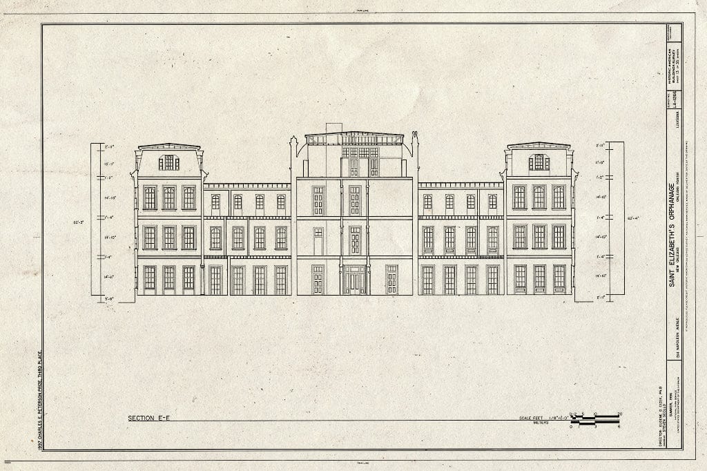 Blueprint HABS LA,36-NEWOR,106- (Sheet 13 of 35) - St. Elizabeth's Orphanage, 1314 Napoleon Avenue, New Orleans, Orleans Parish, LA