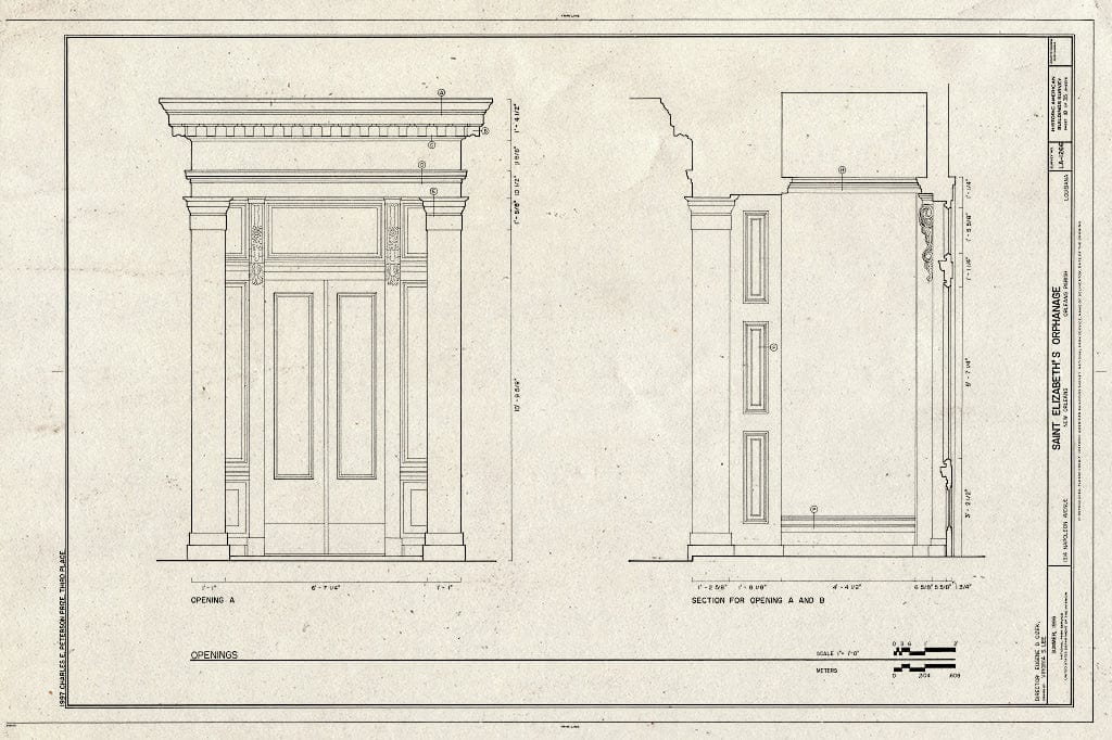 Blueprint HABS LA,36-NEWOR,106- (Sheet 18 of 35) - St. Elizabeth's Orphanage, 1314 Napoleon Avenue, New Orleans, Orleans Parish, LA