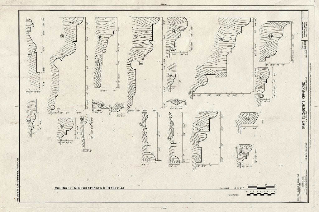 Blueprint HABS LA,36-NEWOR,106- (Sheet 22 of 35) - St. Elizabeth's Orphanage, 1314 Napoleon Avenue, New Orleans, Orleans Parish, LA