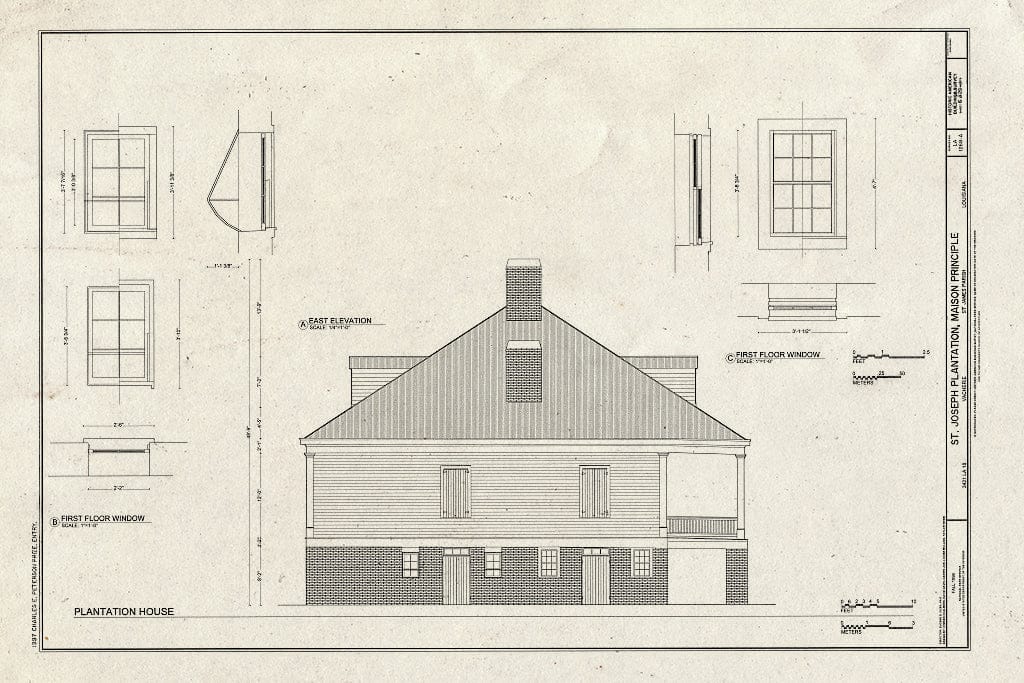 Blueprint HABS LA,47-VACH,1A- (Sheet 6 of 20) - Saint Joseph Plantation, Maison Principale, 3421 State Route 18, Vacherie, St. James Parish, LA