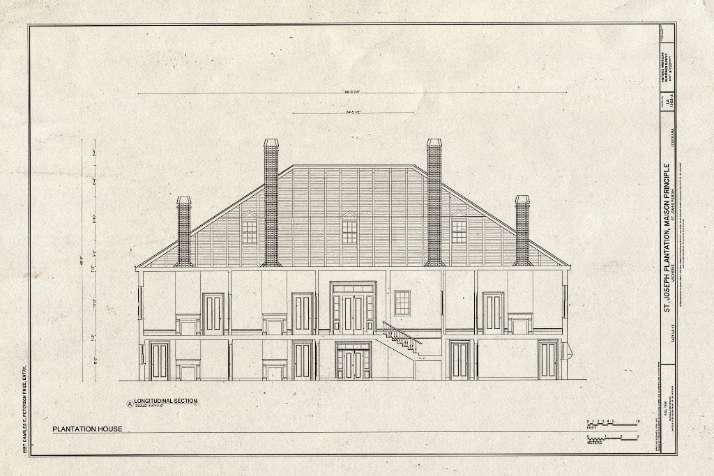 Blueprint HABS LA,47-VACH,1A- (Sheet 8 of 20) - Saint Joseph Plantation, Maison Principale, 3421 State Route 18, Vacherie, St. James Parish, LA