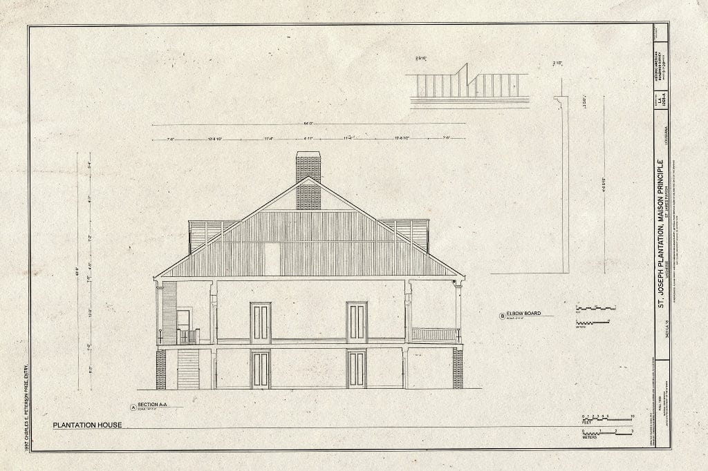 Blueprint HABS LA,47-VACH,1A- (Sheet 9 of 20) - Saint Joseph Plantation, Maison Principale, 3421 State Route 18, Vacherie, St. James Parish, LA