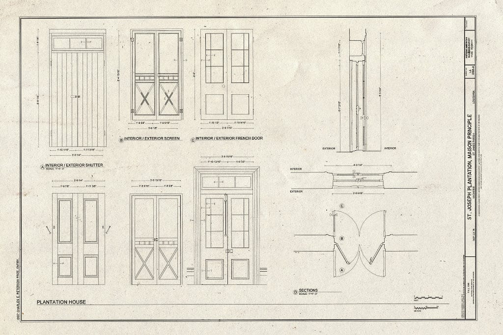 Blueprint HABS LA,47-VACH,1A- (Sheet 11 of 20) - Saint Joseph Plantation, Maison Principale, 3421 State Route 18, Vacherie, St. James Parish, LA