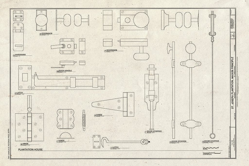 Blueprint HABS LA,47-VACH,1A- (Sheet 17 of 20) - Saint Joseph Plantation, Maison Principale, 3421 State Route 18, Vacherie, St. James Parish, LA