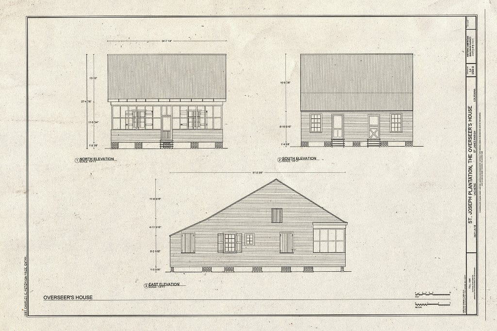 Blueprint HABS LA,47-VACH,1B- (Sheet 3 of 9) - Saint Joseph Plantation, Overseer's House, 3421 State Route 18, Vacherie, St. James Parish, LA