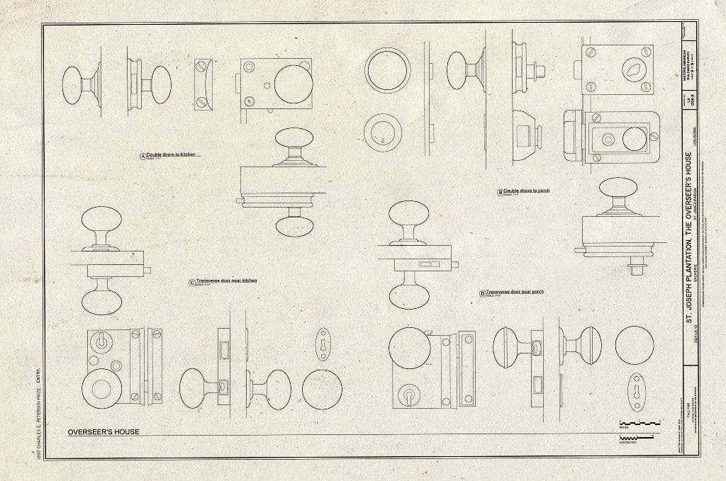 Blueprint HABS LA,47-VACH,1B- (Sheet 9 of 9) - Saint Joseph Plantation, Overseer's House, 3421 State Route 18, Vacherie, St. James Parish, LA