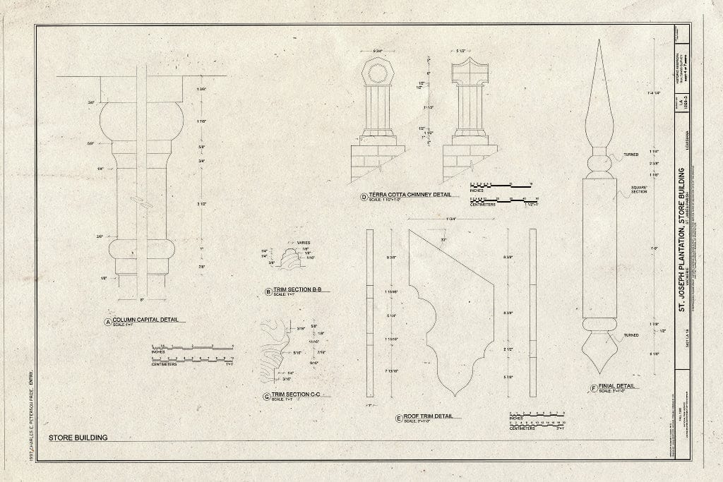 Blueprint HABS LA,47-VACH,1D- (Sheet 4 of 7) - Saint Joseph Plantation, Store Building, 3421 State Route 18, Vacherie, St. James Parish, LA