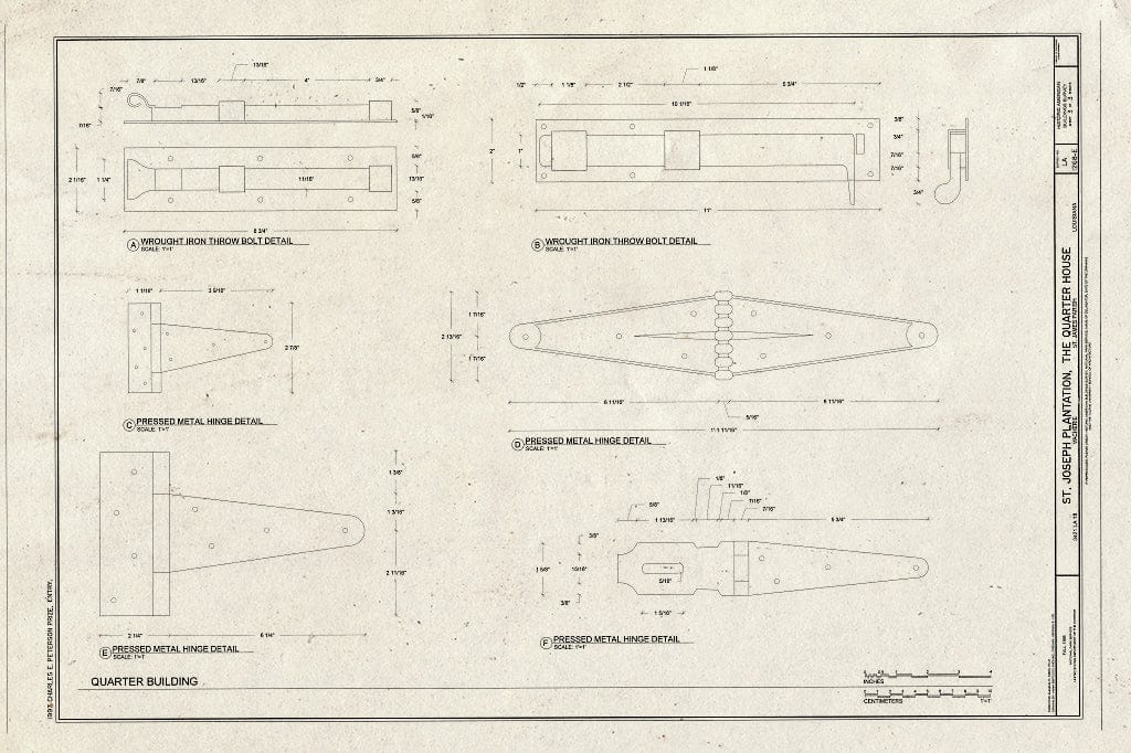 Blueprint HABS LA,47-VACH,1E- (Sheet 3 of 3) - Saint Joseph Plantation, Quarter House, 3421 State Route 18, Vacherie, St. James Parish, LA