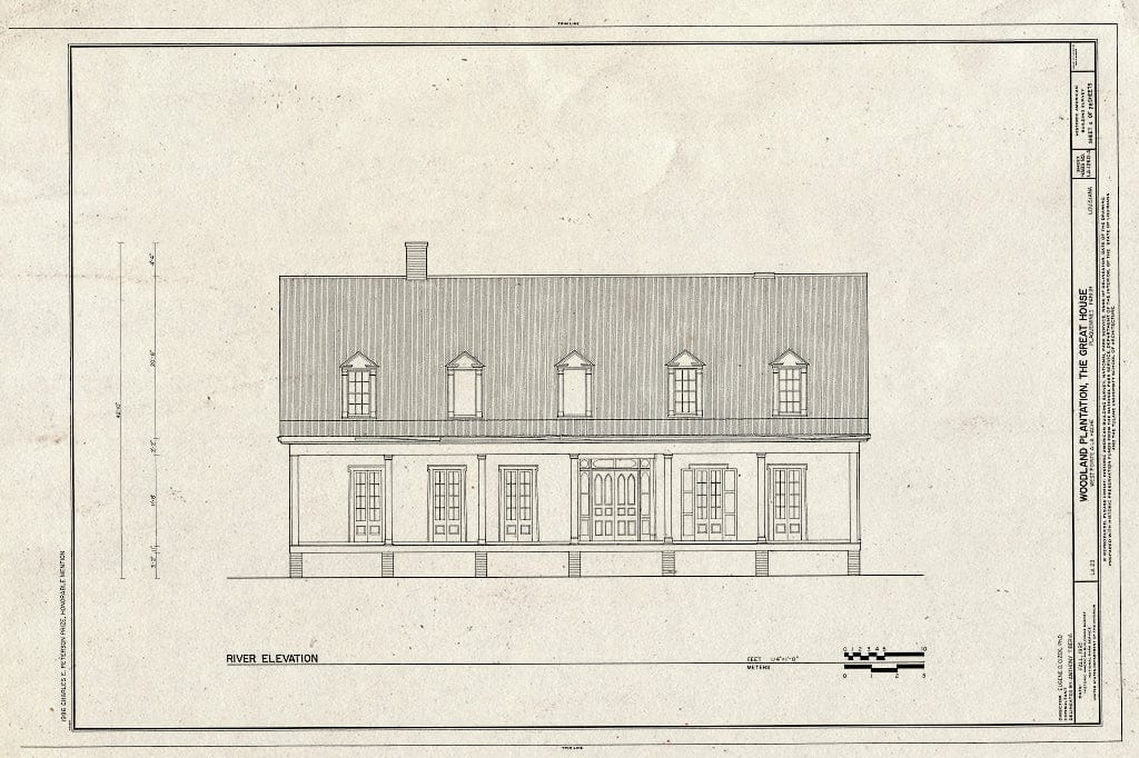 Blueprint HABS LA,38-WPLAHA,1A- (Sheet 4 of 28) - Woodland Plantation, Great House, State Route 23, West Pointe A La Hache, Plaquemines Parish, LA