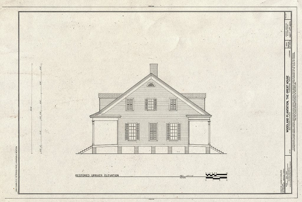 Blueprint HABS LA,38-WPLAHA,1A- (Sheet 11 of 28) - Woodland Plantation, Great House, State Route 23, West Pointe A La Hache, Plaquemines Parish, LA