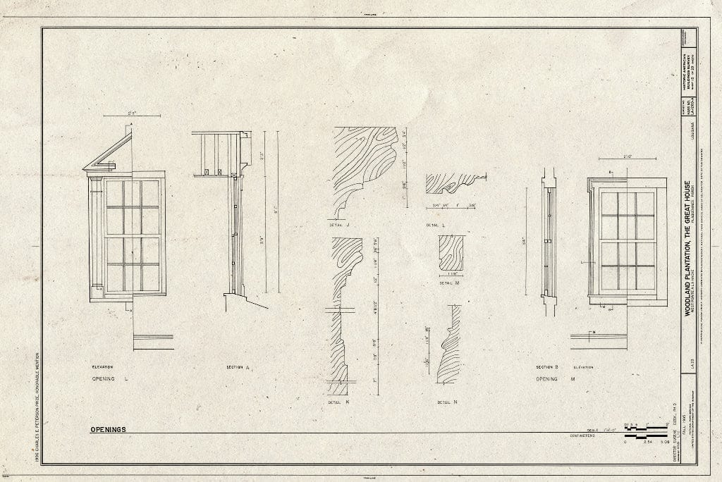 Blueprint HABS LA,38-WPLAHA,1A- (Sheet 15 of 28) - Woodland Plantation, Great House, State Route 23, West Pointe A La Hache, Plaquemines Parish, LA