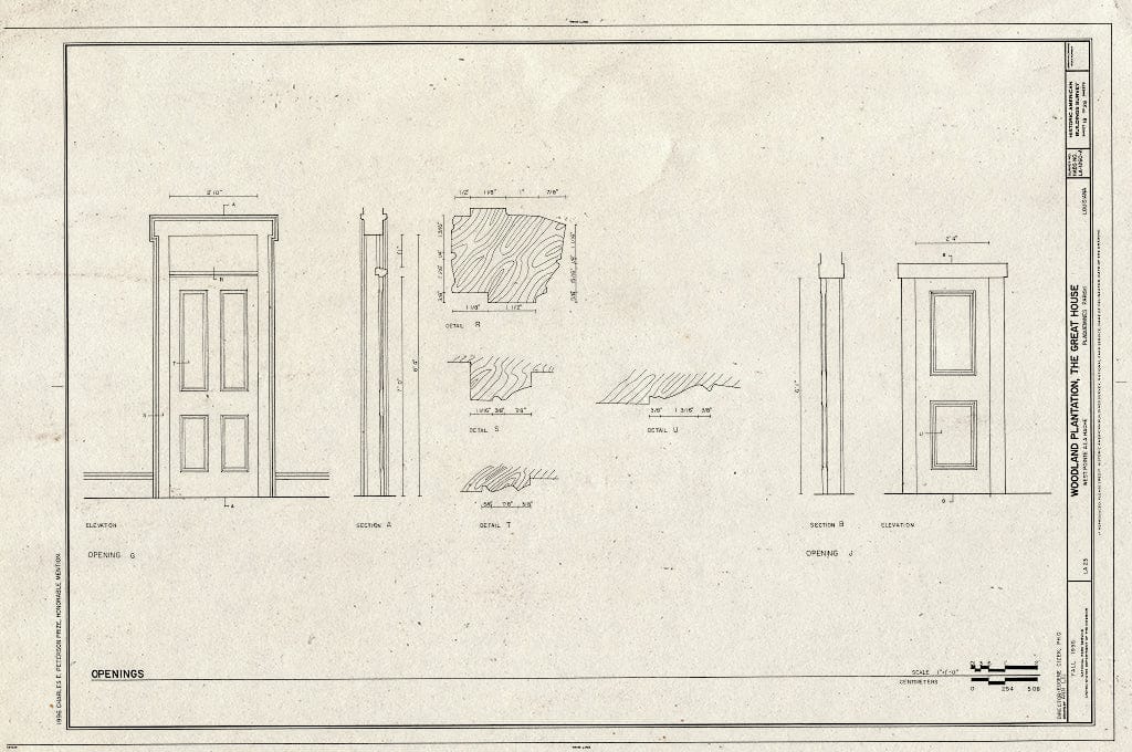 Blueprint HABS LA,38-WPLAHA,1A- (Sheet 18 of 28) - Woodland Plantation, Great House, State Route 23, West Pointe A La Hache, Plaquemines Parish, LA