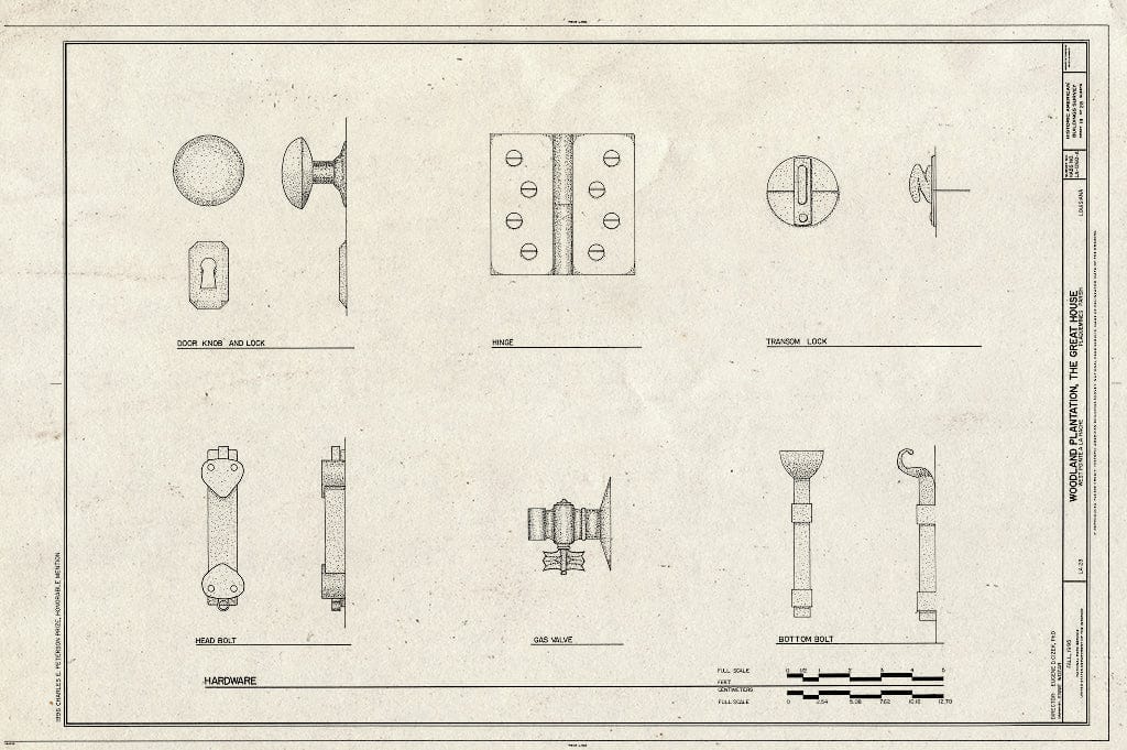 Blueprint HABS LA,38-WPLAHA,1A- (Sheet 19 of 28) - Woodland Plantation, Great House, State Route 23, West Pointe A La Hache, Plaquemines Parish, LA