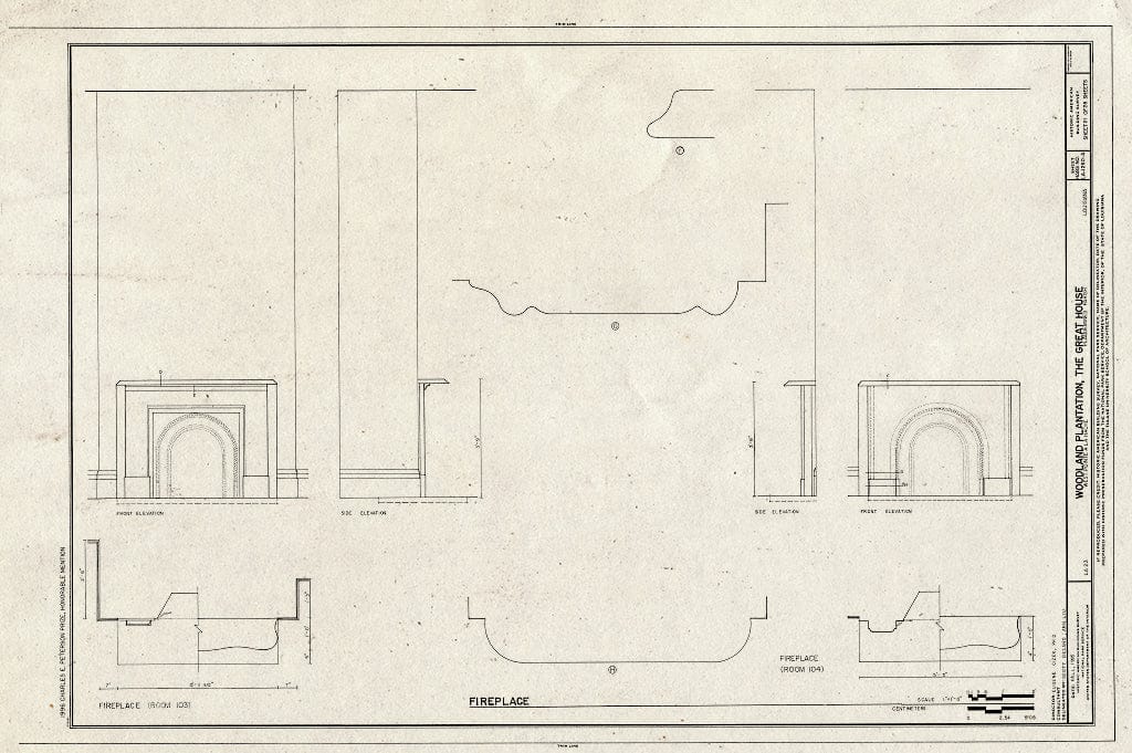 Blueprint HABS LA,38-WPLAHA,1A- (Sheet 21 of 28) - Woodland Plantation, Great House, State Route 23, West Pointe A La Hache, Plaquemines Parish, LA