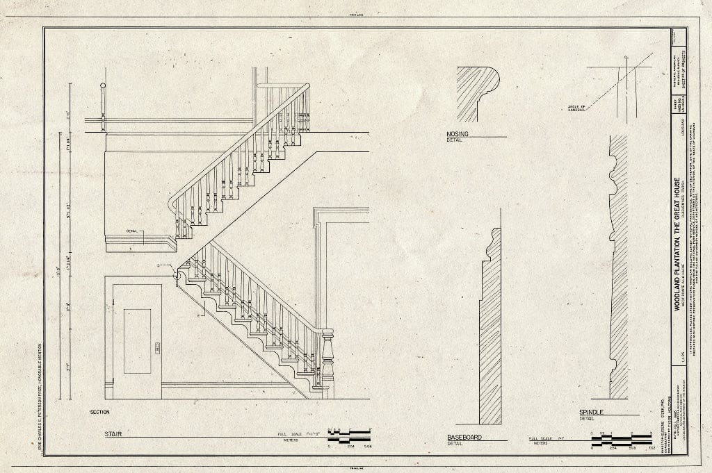 Blueprint HABS LA,38-WPLAHA,1A- (Sheet 23 of 28) - Woodland Plantation, Great House, State Route 23, West Pointe A La Hache, Plaquemines Parish, LA