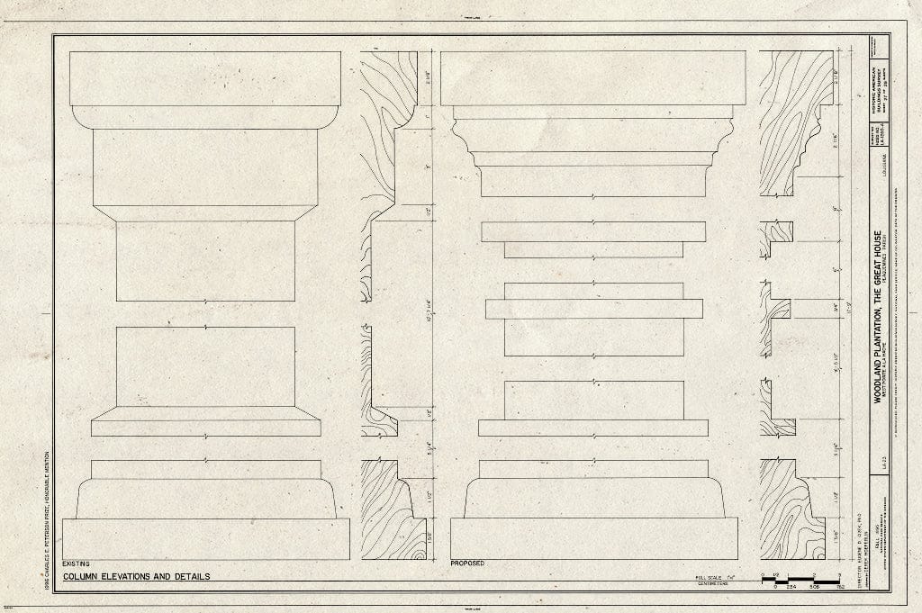 Blueprint HABS LA,38-WPLAHA,1A- (Sheet 27 of 28) - Woodland Plantation, Great House, State Route 23, West Pointe A La Hache, Plaquemines Parish, LA