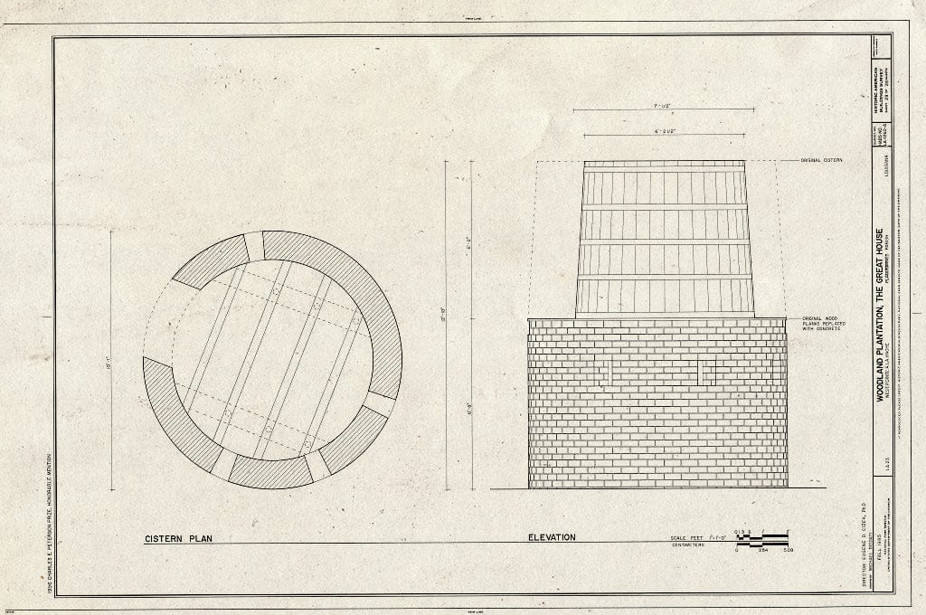 Blueprint HABS LA,38-WPLAHA,1A- (Sheet 28 of 28) - Woodland Plantation, Great House, State Route 23, West Pointe A La Hache, Plaquemines Parish, LA