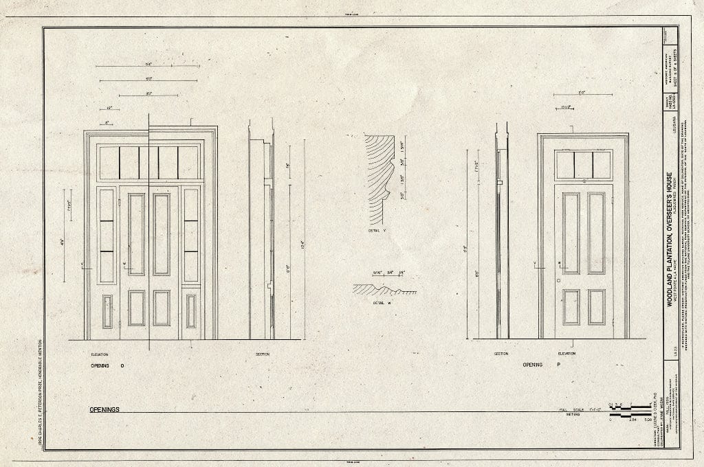 Blueprint HABS LA,38-WPLAHA,1B- (Sheet 5 of 6) - Woodland Plantation, Overseer's House, State Route 23, West Pointe A La Hache, Plaquemines Parish, LA