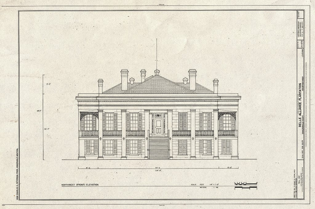Blueprint HABS LA,4-DONA.V,1- (Sheet 5 of 38) - Belle Alliance Plantation, 7244 Highway 308 South, Donaldsonville, Ascension Parish, LA