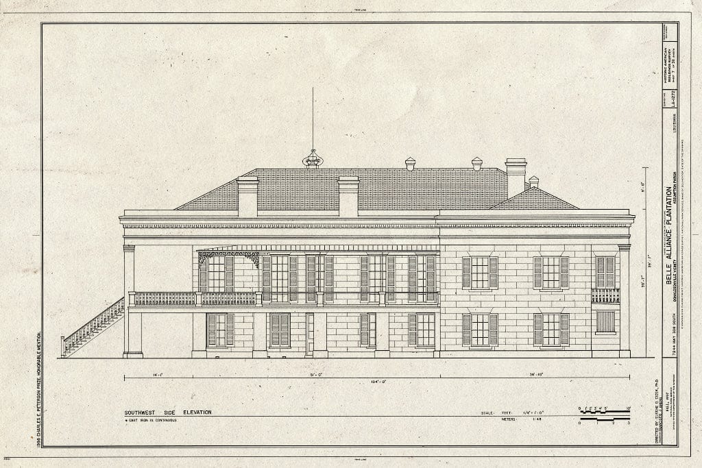 Blueprint HABS LA,4-DONA.V,1- (Sheet 7 of 38) - Belle Alliance Plantation, 7244 Highway 308 South, Donaldsonville, Ascension Parish, LA