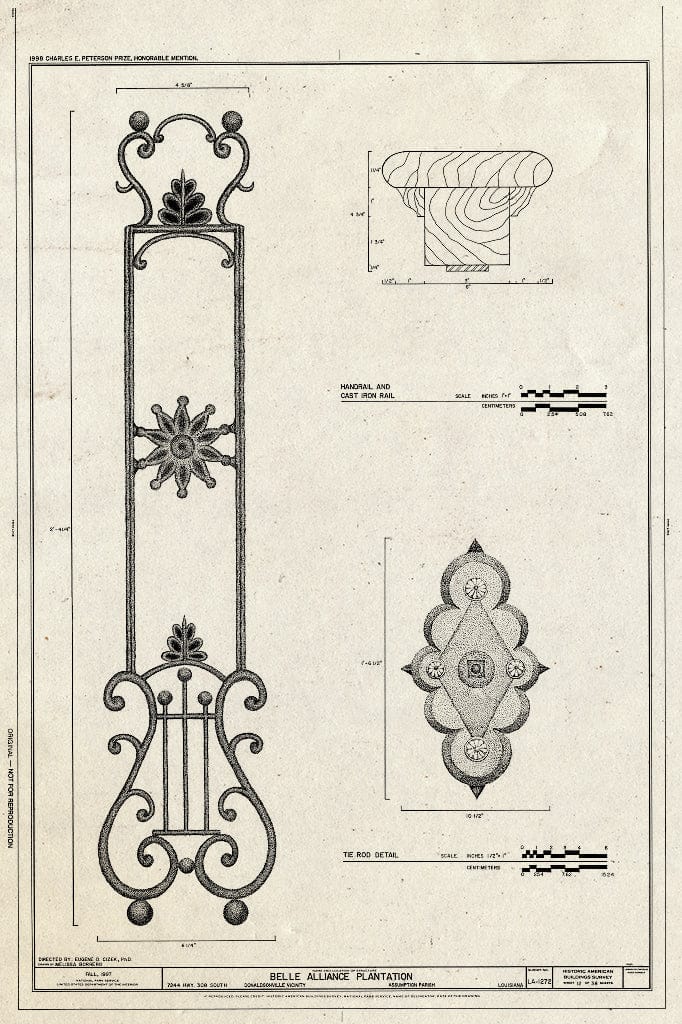 Blueprint HABS LA,4-DONA.V,1- (Sheet 12 of 38) - Belle Alliance Plantation, 7244 Highway 308 South, Donaldsonville, Ascension Parish, LA