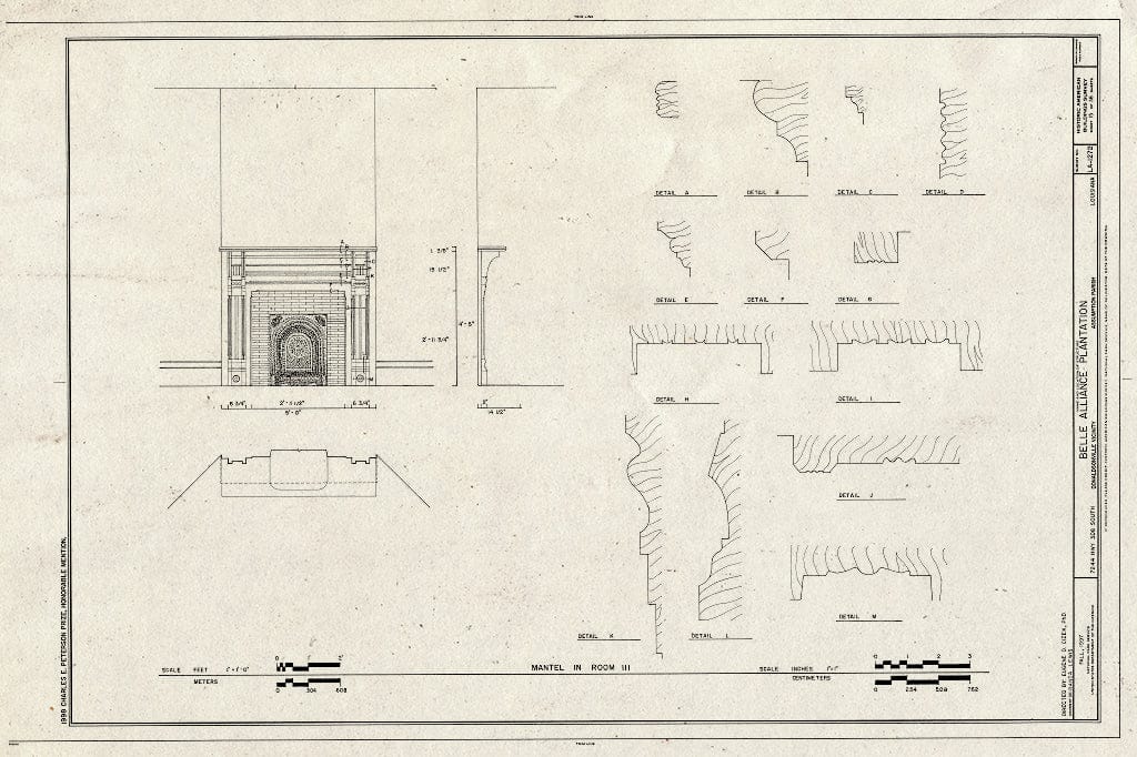 Blueprint HABS LA,4-DONA.V,1- (Sheet 15 of 38) - Belle Alliance Plantation, 7244 Highway 308 South, Donaldsonville, Ascension Parish, LA
