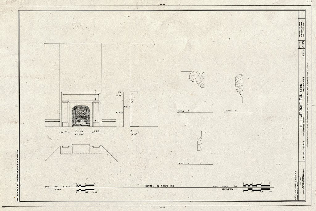 Blueprint HABS LA,4-DONA.V,1- (Sheet 17 of 38) - Belle Alliance Plantation, 7244 Highway 308 South, Donaldsonville, Ascension Parish, LA