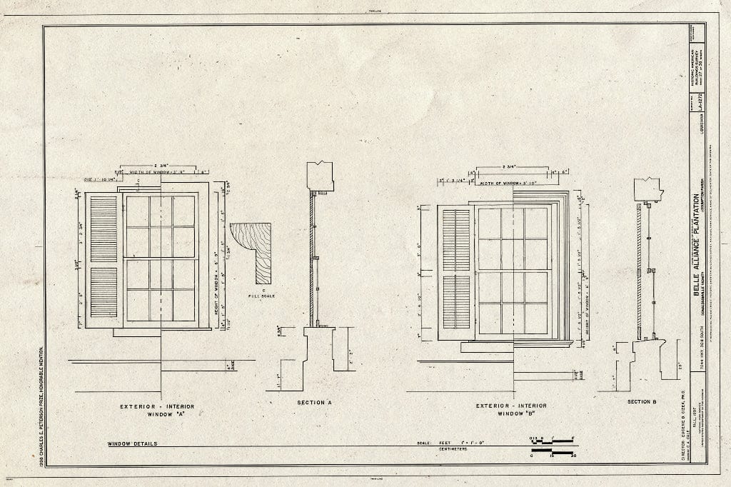 Blueprint HABS LA,4-DONA.V,1- (Sheet 27 of 38) - Belle Alliance Plantation, 7244 Highway 308 South, Donaldsonville, Ascension Parish, LA